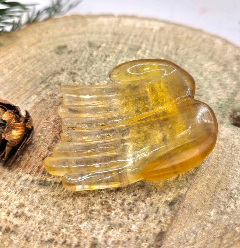 Unique Nature Yellow Fluorite Hand Carved Giving Hand Decor Dish