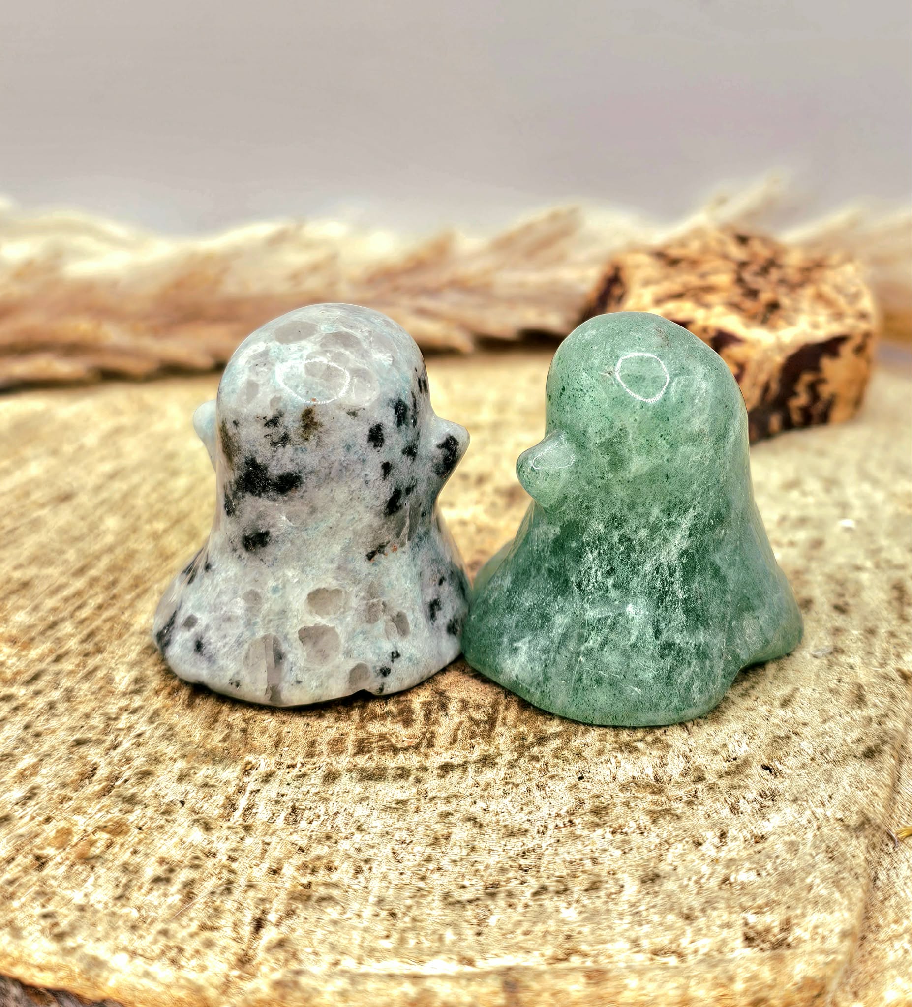 Natural crystal stone  carved ghost decor figure  — My Aura Gemstones
