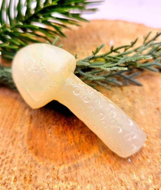Rare Nature Agate Hand Carved 2.8" Big Mushroom Figure