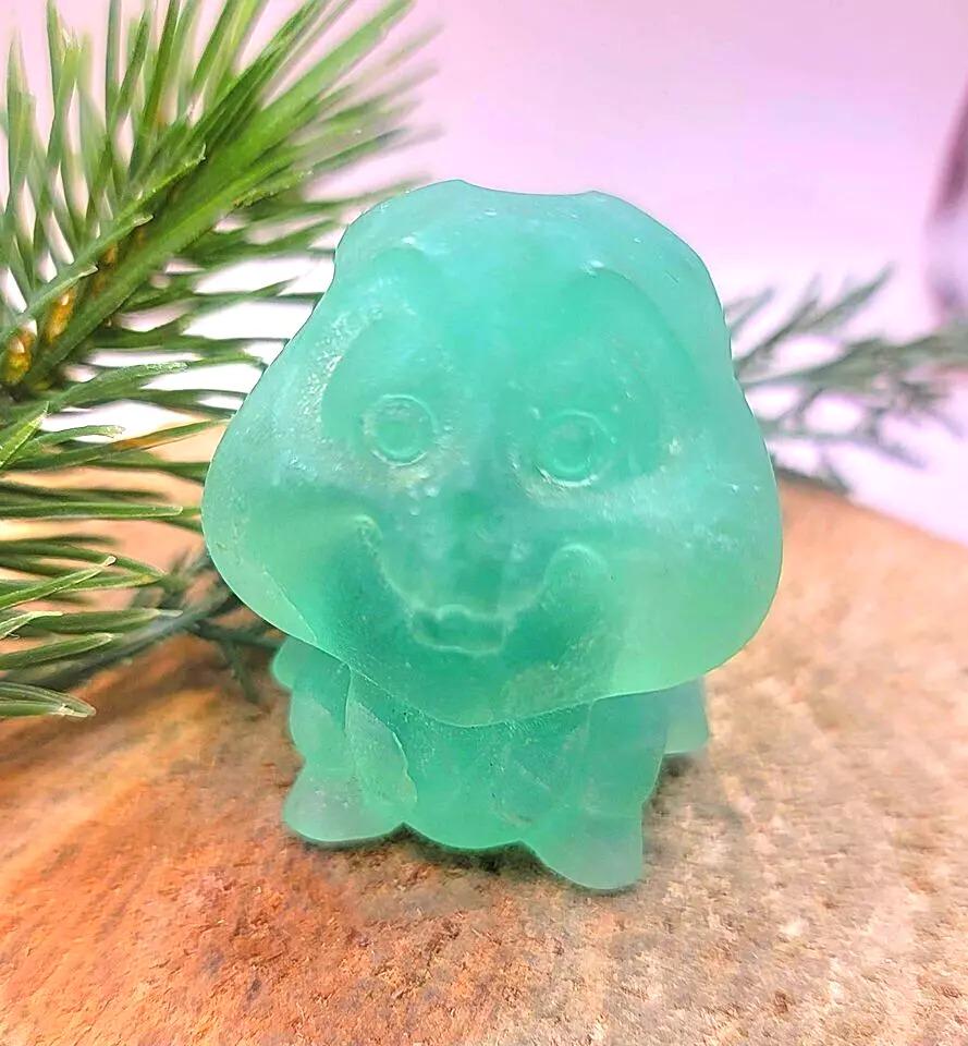 Cheerful Nature Fluorite Hand Carved Big Cheek Rabbit Figure
