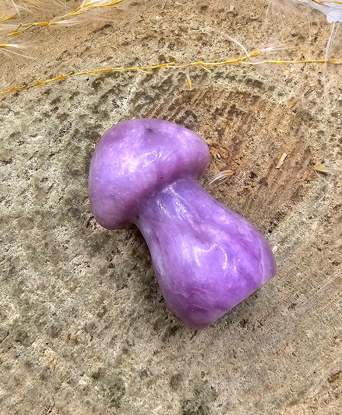 Natural crystal stone mushroom figures from the Little Treasures Mushroom Trio - My Aura Gemstones