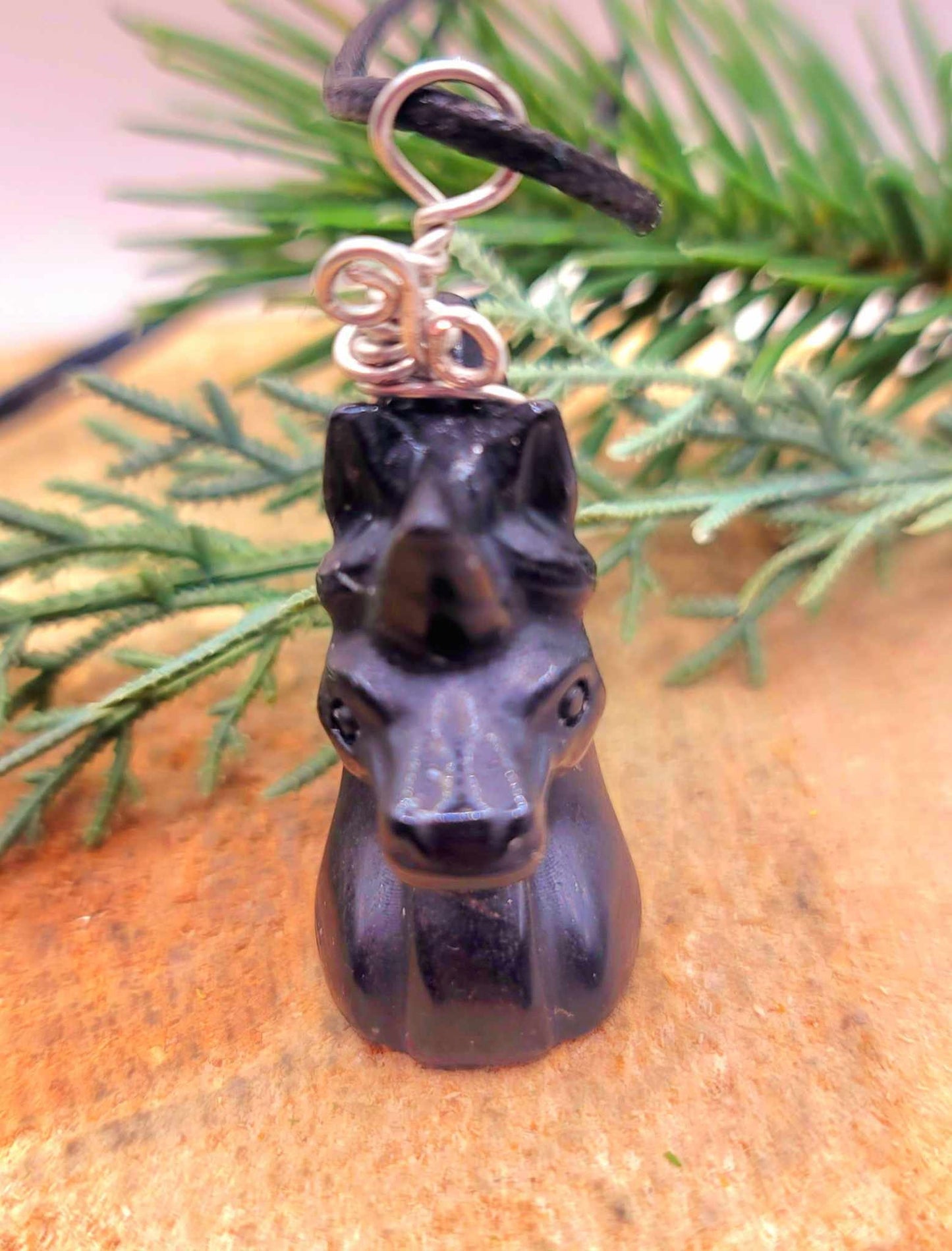 Selection Of Nature Stone Hand Carved Unicorn Pendant Necklace