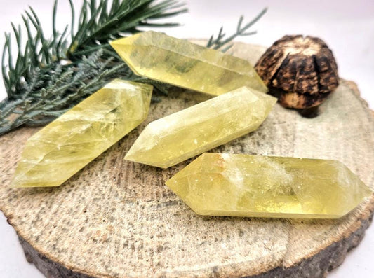 Beautiful Heated Citrine Crystal Double Tips Wand Point