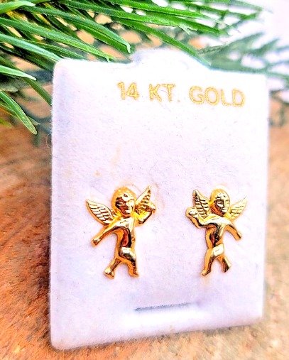 14k Gold Cherub Ear Stud