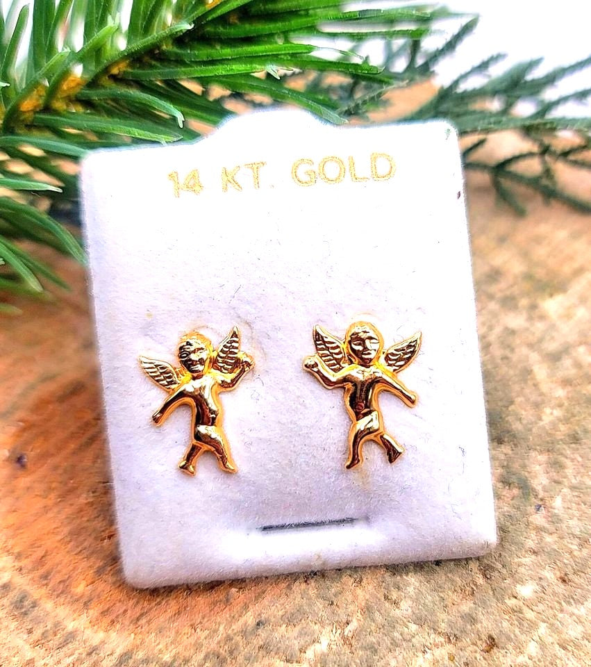 14k Gold Cherub Ear Stud