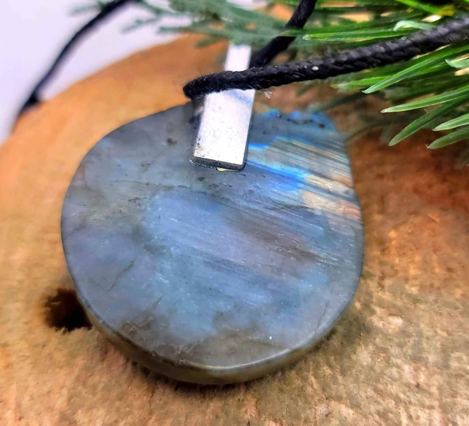 Nature Labradorite Carved Flashy Scorpio Big Pendant Necklace