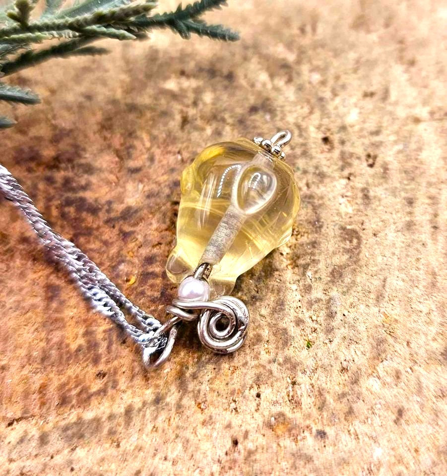 Nature Citrine Hand Carved Cute Totoro Pendant Necklace