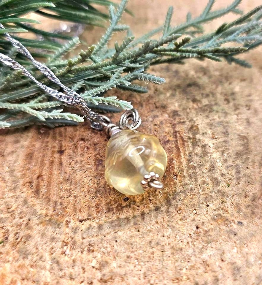 Nature Citrine Hand Carved Cute Totoro Pendant Necklace