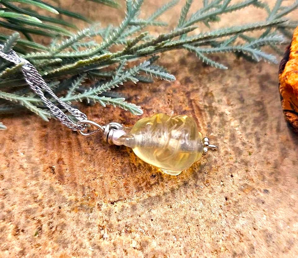 Nature Citrine Hand Carved Cute Totoro Pendant Necklace