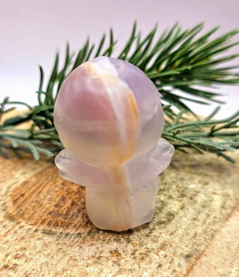 Adorable Nature Flashy Moonstone Hand Carved Mermaid Sleeping On Moon Pendant Necklace