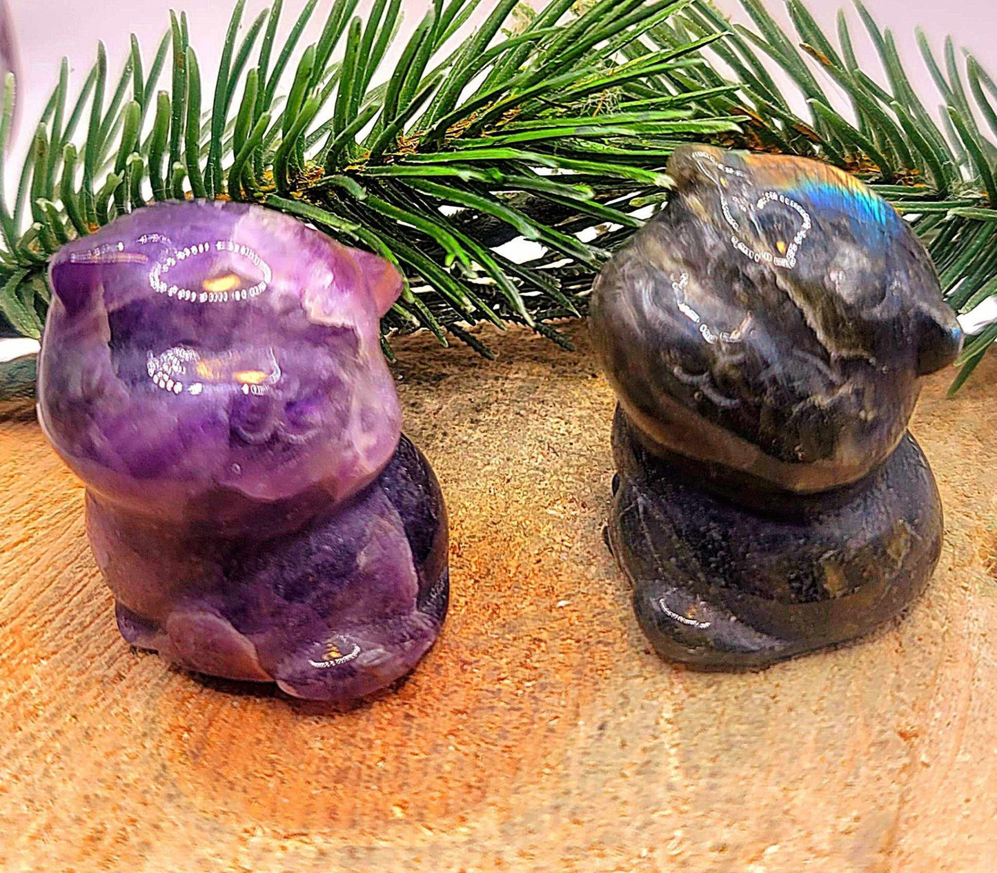 Nature Stone Hand Carved Cute Cat Decor Figure