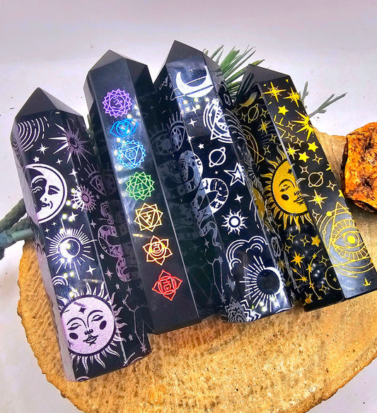 Selection Nature Obsidian Beautiful Engraved Big Wand Points