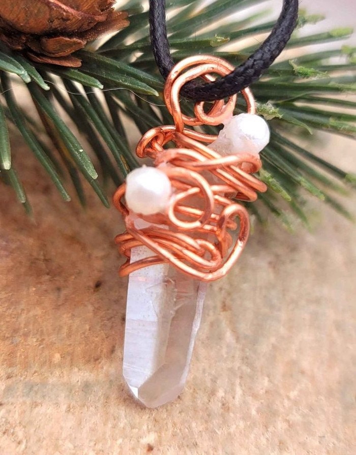 Beautiful Nature Tibet Himalayan Lemurian Crystal Point Pendant Necklace