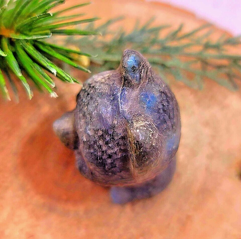 Adorable Nature Labradorite Hand Carved Happy Dog Big Figure