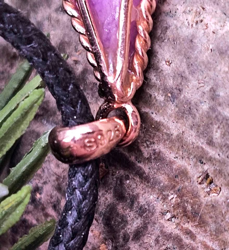 Nature Purple Sugilite Raw Stone S925 Pendant Necklace