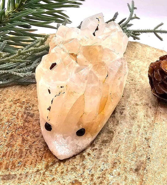 Cute Nature Cluster Hand Carved 2.3" Hedgehog Figure