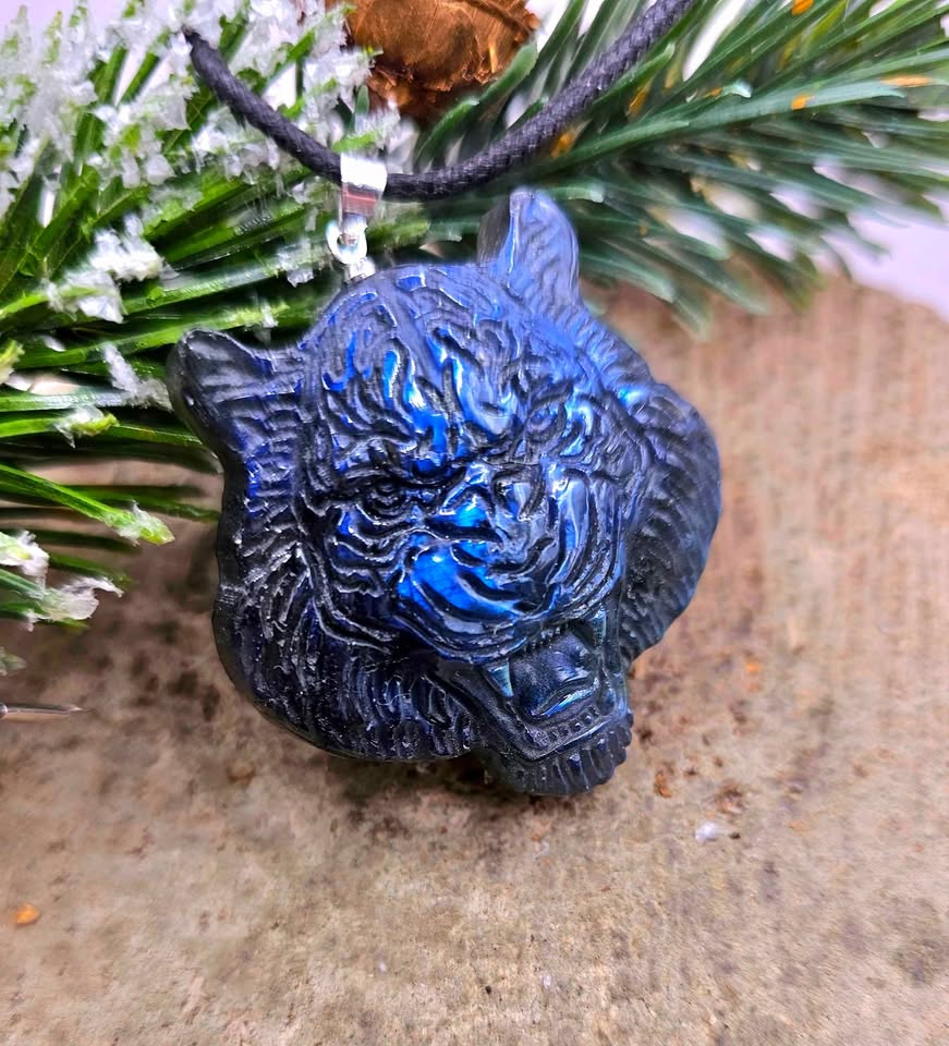 Nature Labradorite Flashy Powerful Tiger Pendant Necklace