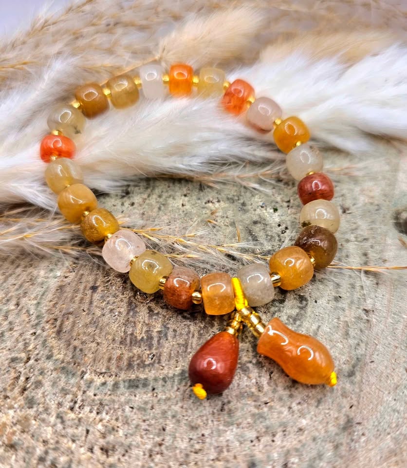 Nature Agates With Charms Bracelets