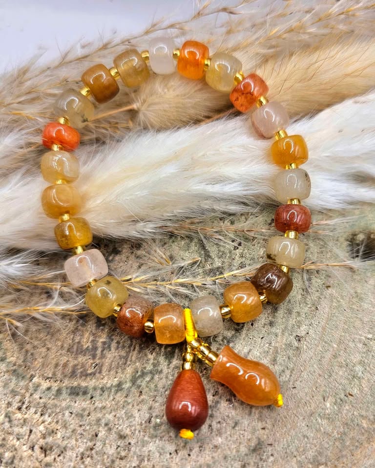 Nature Agates With Charms Bracelets