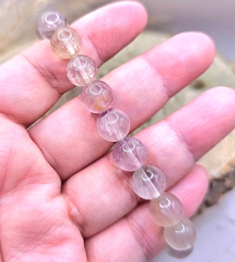 Premium grade nature icy fluorite 10mm round bead healing crystal bracelet — My Aura Gemstones