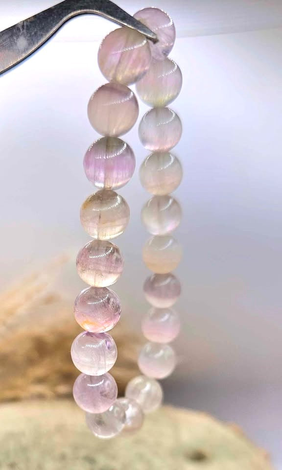Premium grade nature icy fluorite 10mm round bead healing crystal bracelet — My Aura Gemstones