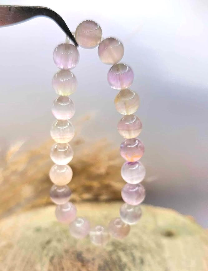 Premium grade nature icy fluorite 10mm round bead healing crystal bracelet — My Aura Gemstones
