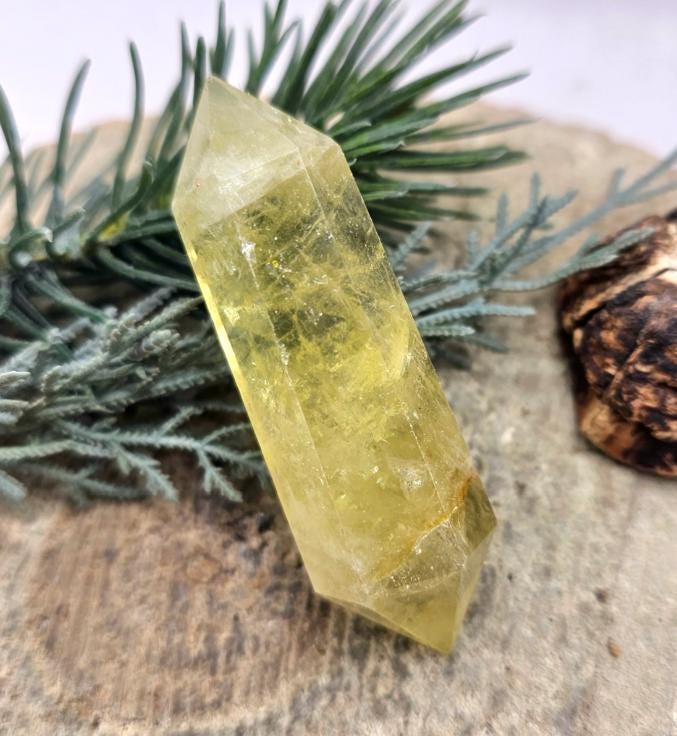 Beautiful Heated Citrine Crystal Double Tips Wand Point