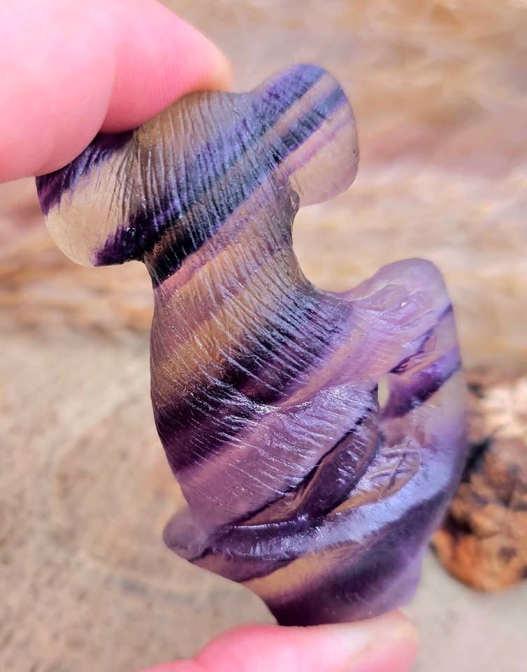 Nature Rainbow Fluorite Hand Carved &nbsp;2.5"Koala Figure