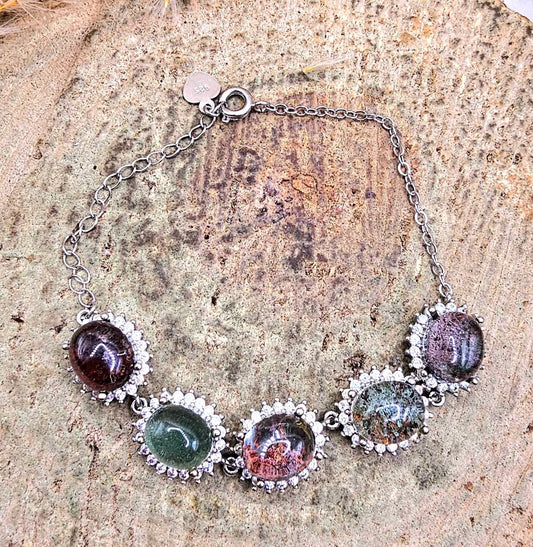 Nature Garden Quartz 925 Link Bracelet