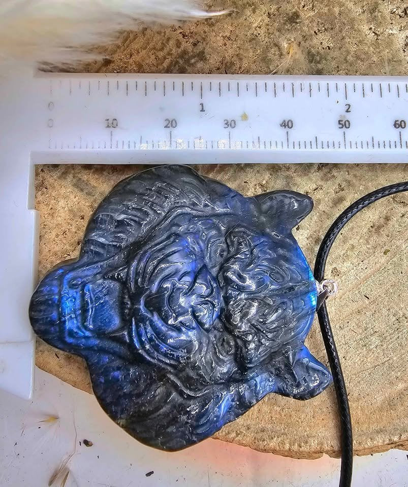 Nature Labradorite Flashy Powerful Tiger Pendant Necklace