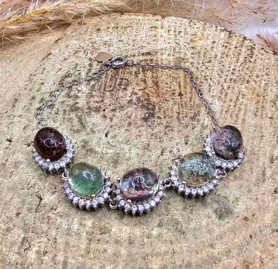 Nature Garden Quartz 925 Link Bracelet