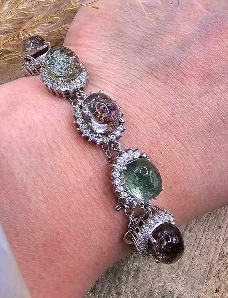 Nature Garden Quartz 925 Link Bracelet