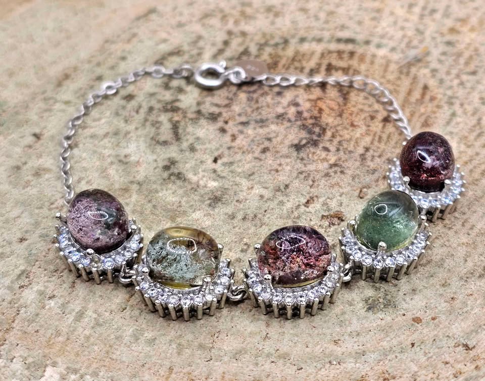 Nature Garden Quartz 925 Link Bracelet