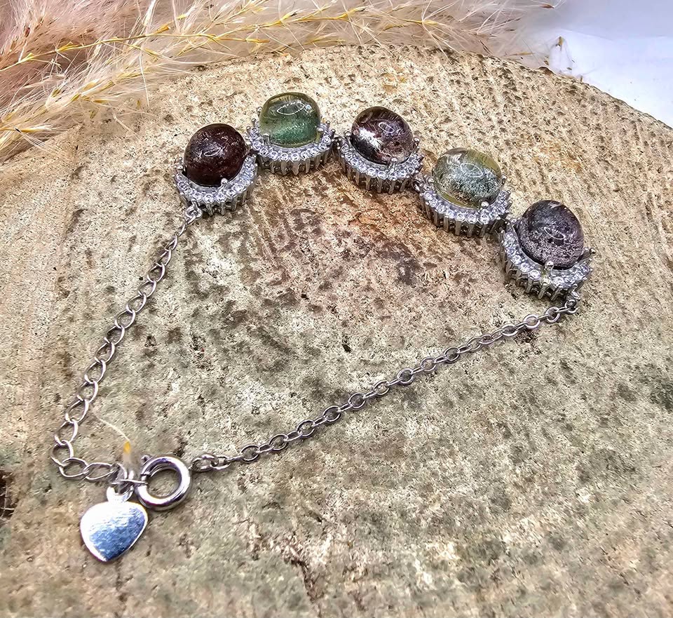 Nature Garden Quartz 925 Link Bracelet