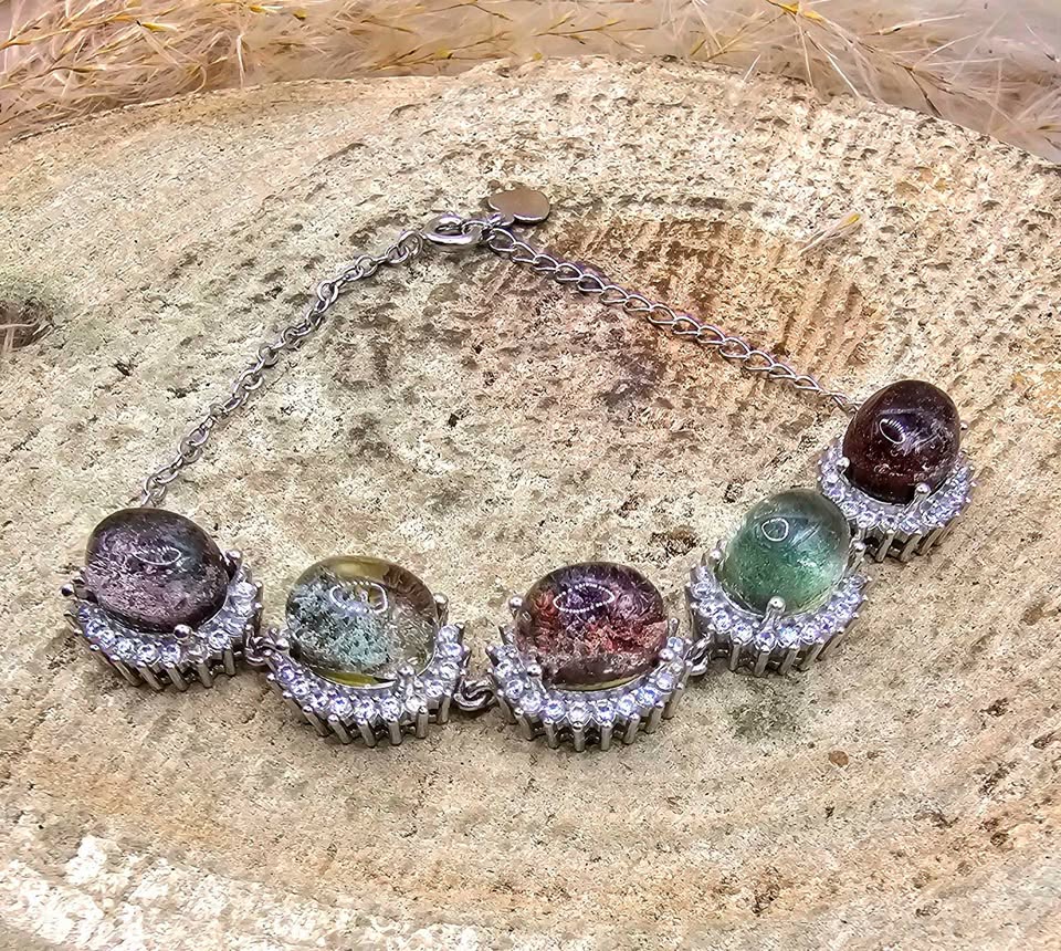 Nature Garden Quartz 925 Link Bracelet