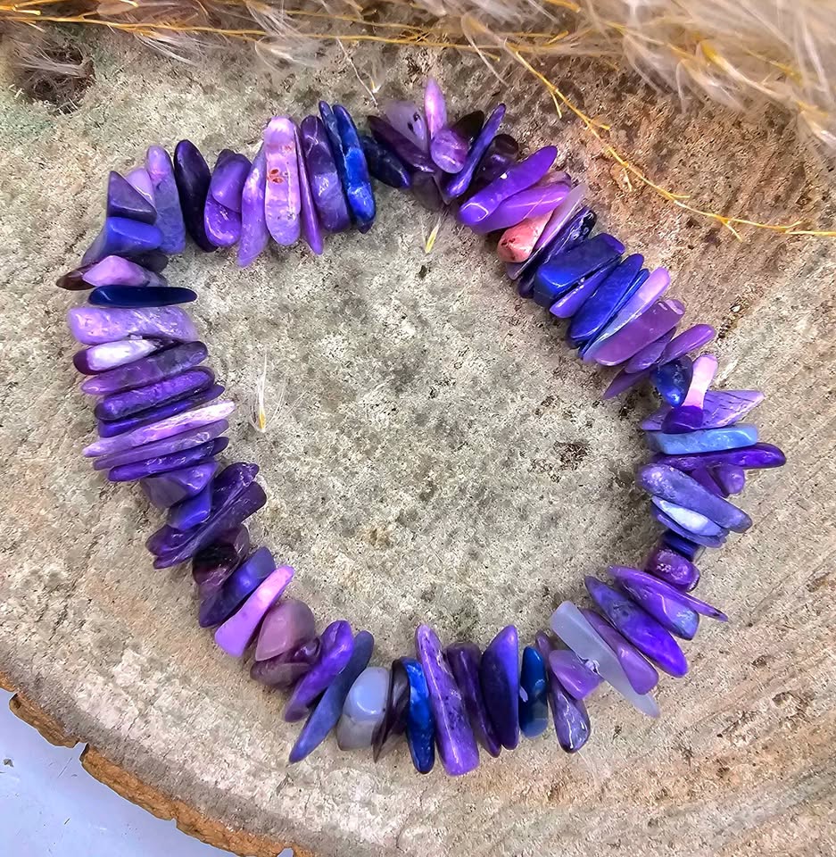 Nature Sugilite Stone Freeform Chips Bracelet