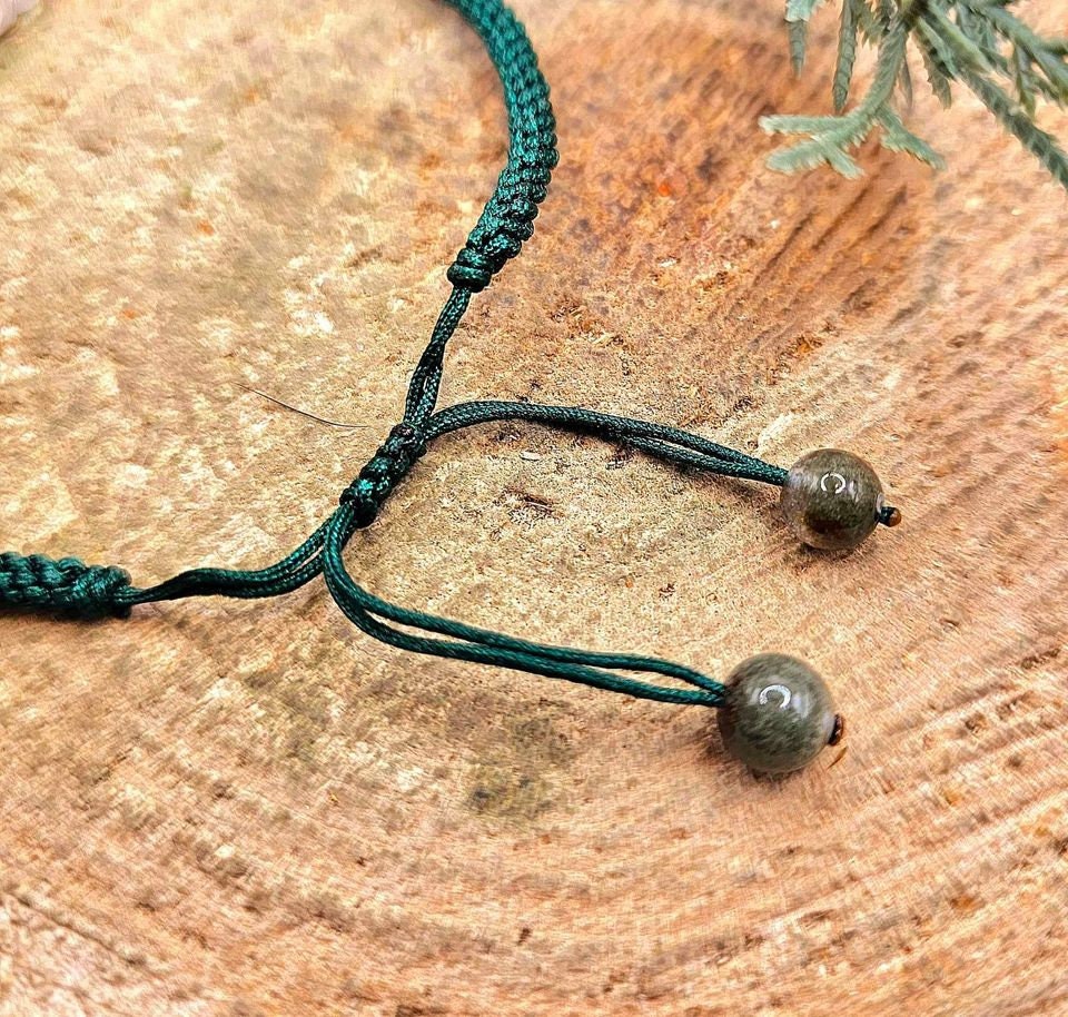 Cute Nature Phantom Hand Carved Penguin Green Knitted Adjustable Bracelet