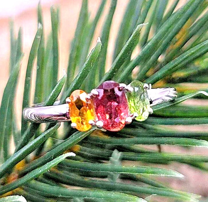 Beautiful Set Of 4pcs Nature Tourmalines Windwill S925 Jewelry Set