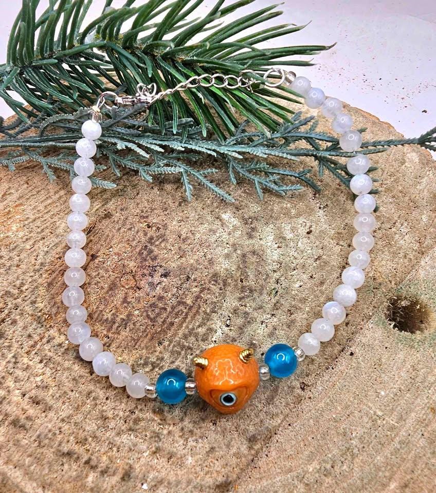 Nature Moonstone Cute Evil Eye Monster Bracelet
