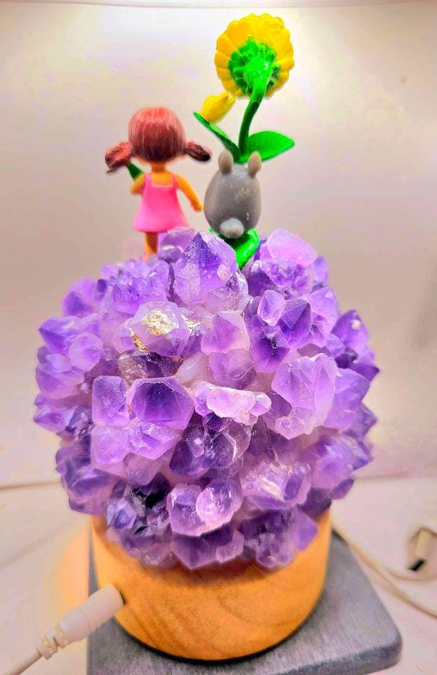 Nature Amethyst Points Totoro Decors Light