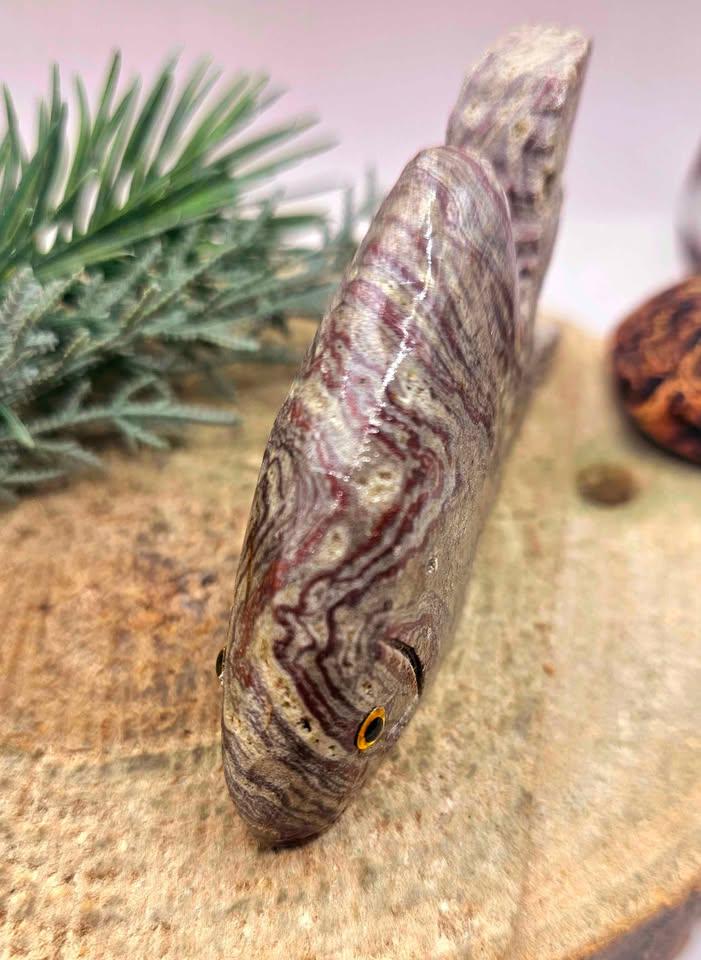 Nature Dragon Blood Stone Hand Carved 4" Big Fish Figure