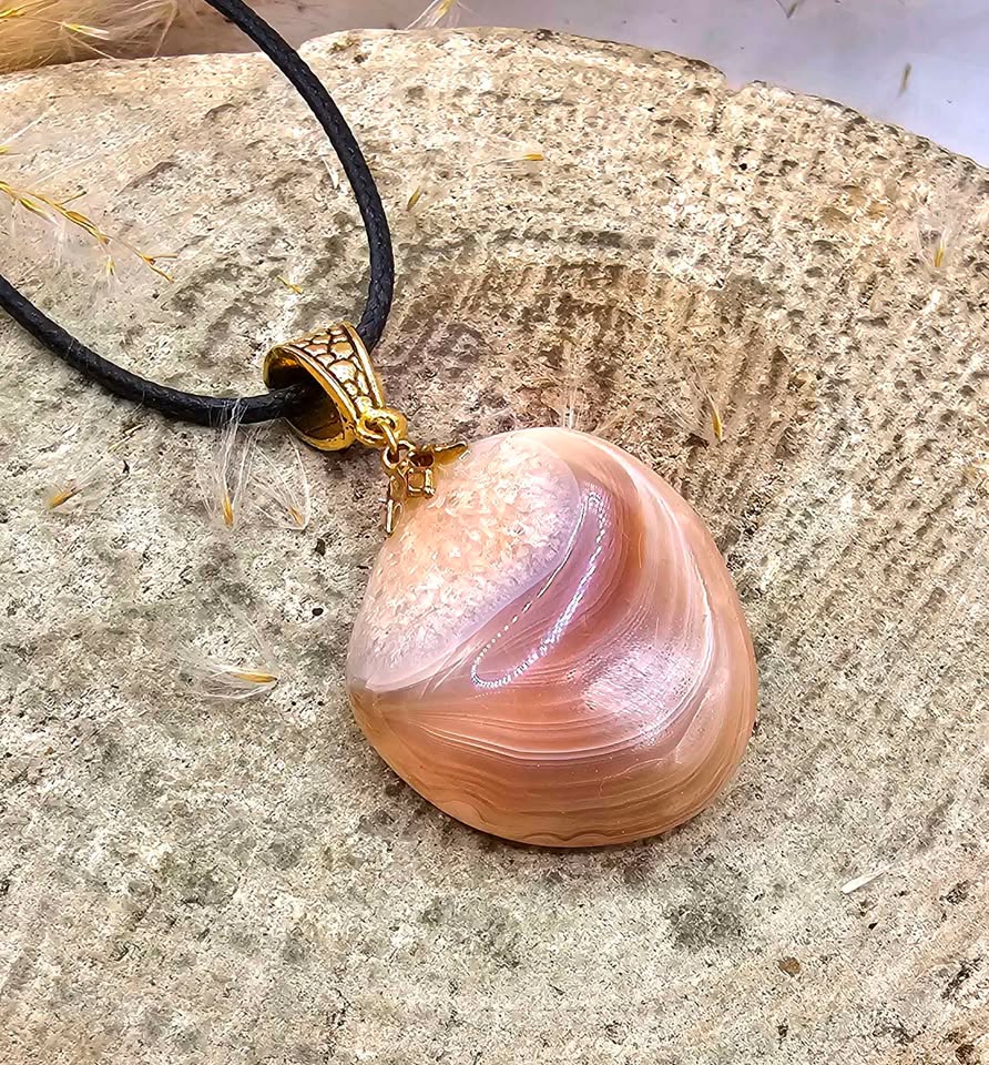 Nature Big Druzy Agate Stone Pendant Necklace