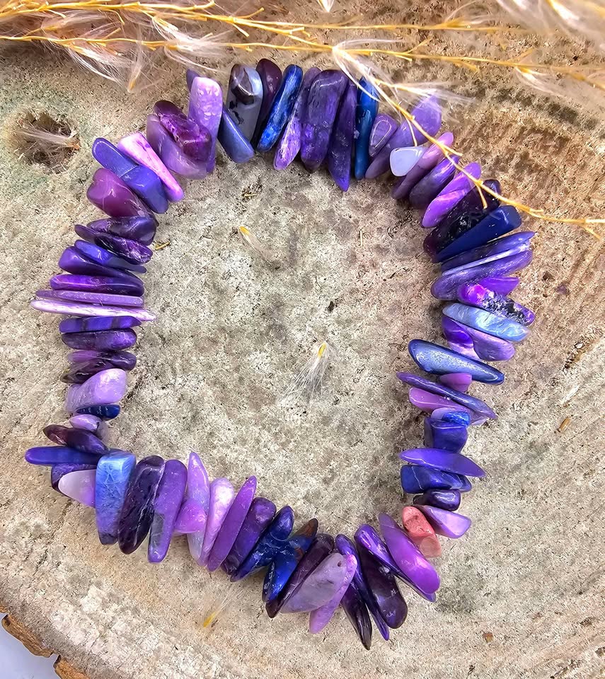 Nature Sugilite Stone Freeform Chips Bracelet
