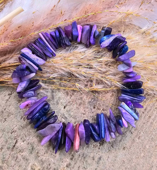 Nature Sugilite Stone Freeform Chips Bracelet