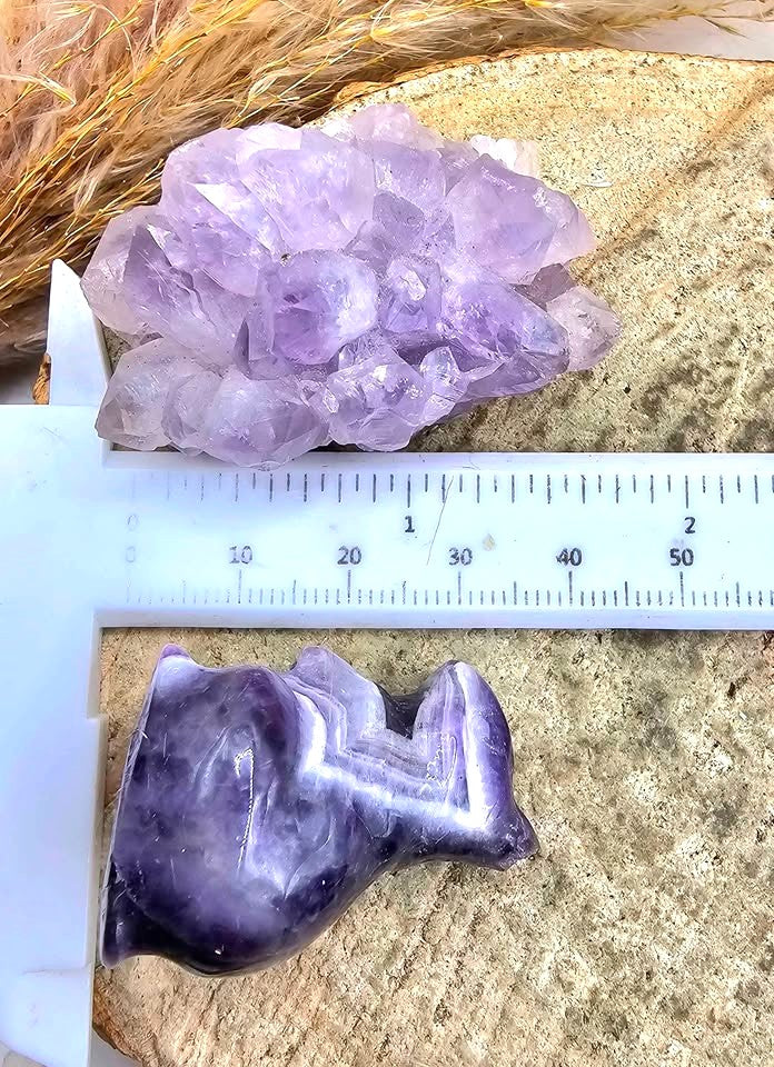 Nature Dream Amethyst Rabbit Figure & Amethyst Cluster