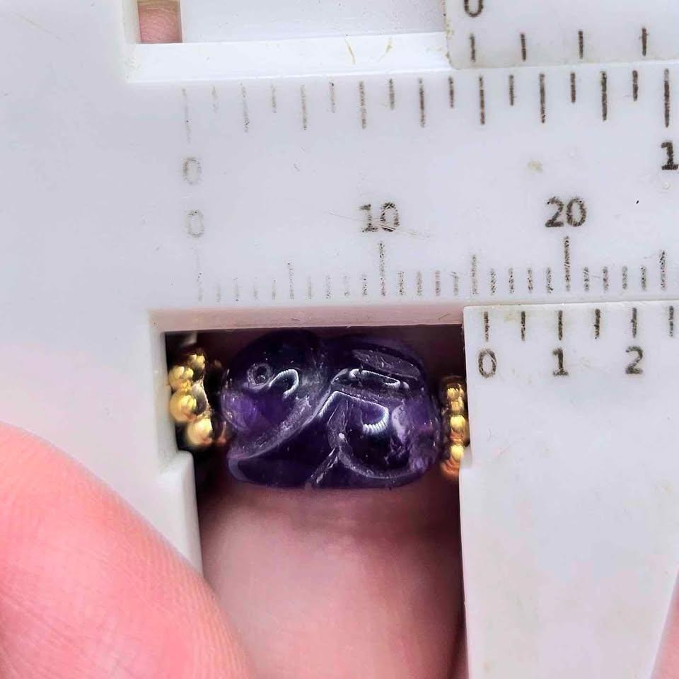 Rare Nature Amethyst Hand Carved Rabbit Beads Bracelet