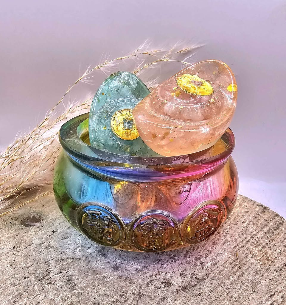 Feng Shui Treasure Bowl Filled With Gold(Yuanbao)Decor