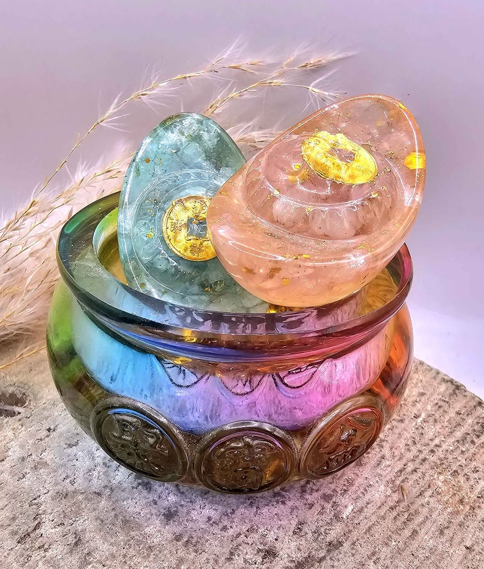 Feng Shui Treasure Bowl Filled With Gold(Yuanbao)Decor