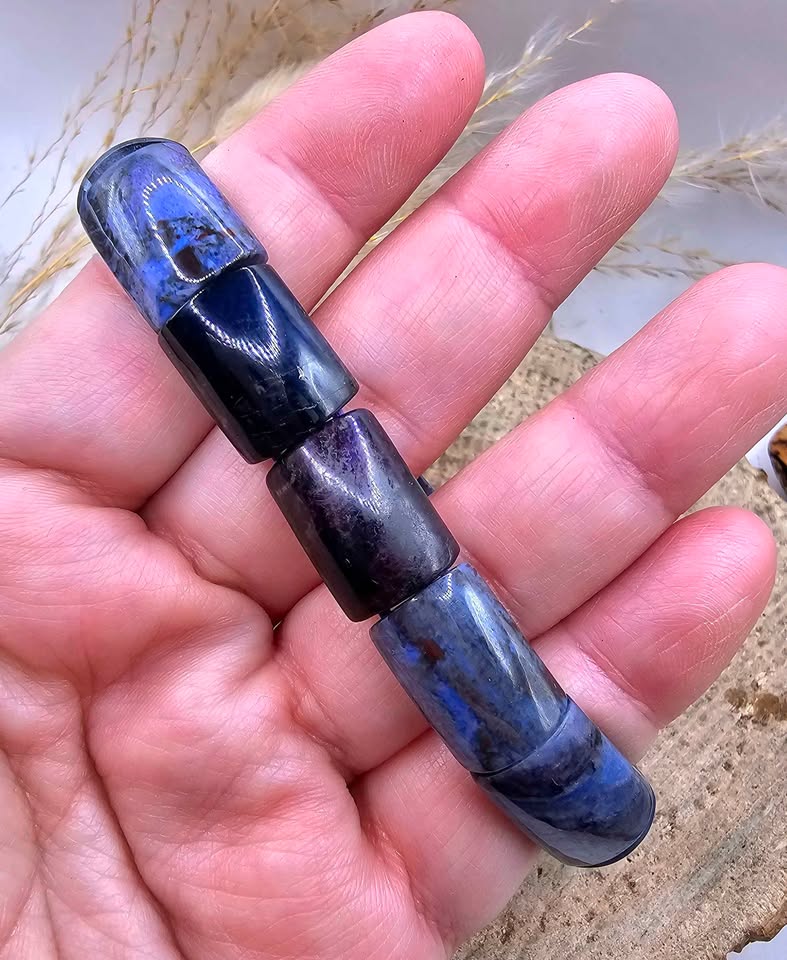 Genuine Nature Sugilite Rectangular Curved Bead Bracelet