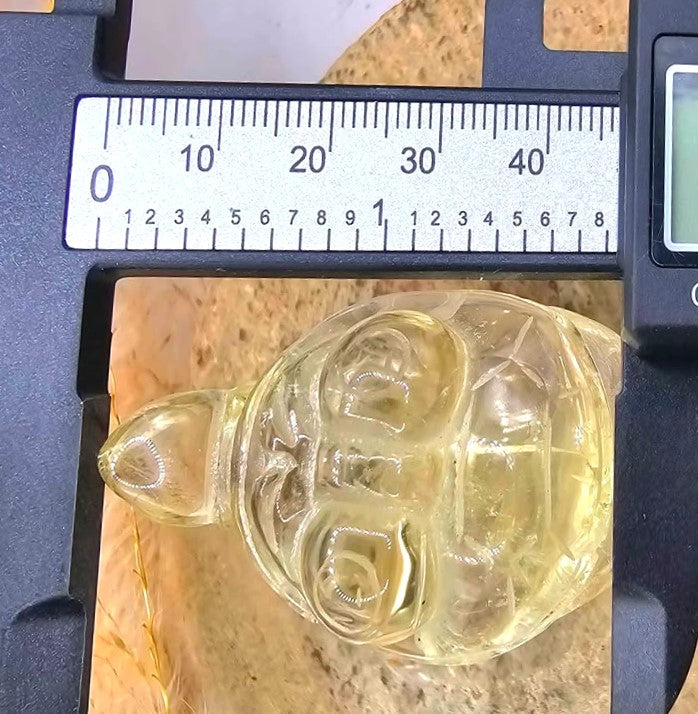 Nature Crystal Carved Turtle With Butterfly Decor Figure